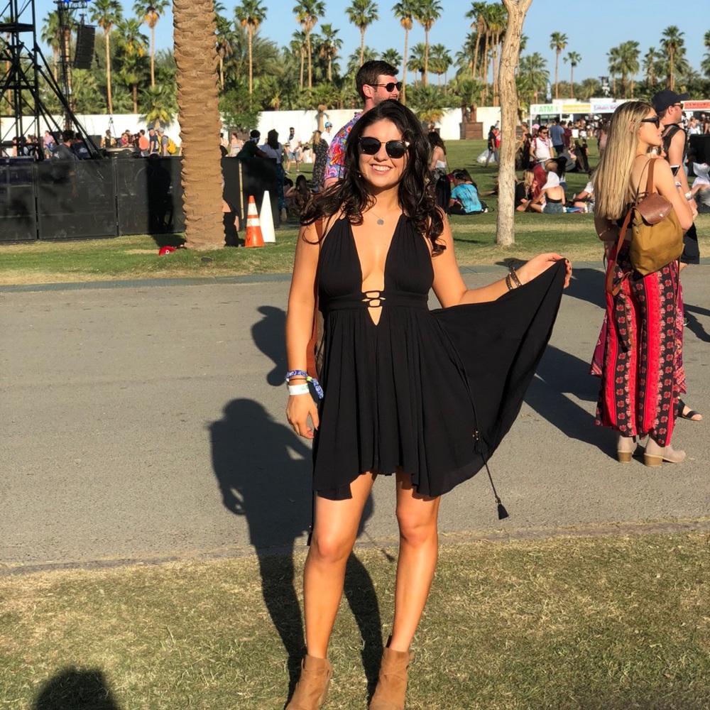 Free people black  halter dress size small